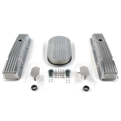 SBC 15” Half Oval/Short Finned Engine Dress Up kit~w/ Breathers (PCV) - Part Number: VPA7AC65