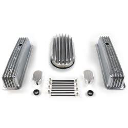 SBC 15” Deep Oval/Tall Center Bolt Engine Dress Up kit~w/ Breathers (No PCV) - Part Number: VPA7AC6D