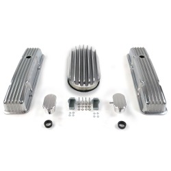 SBC 15” Deep Oval/Tall Finned Engine Dress Up kit~w/ Breathers (PCV) - Part Number: VPA7AC72