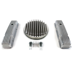 SBC 14” Deep Round/Short Finned Engine Dress Up kit~Holes No Breathers - Part Number: VPA7AC7C