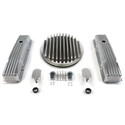SBC 14” Deep Round/Tall Finned Engine Dress Up kit~w/ Breathers (No PCV) - Part Number: VPA7AC7D