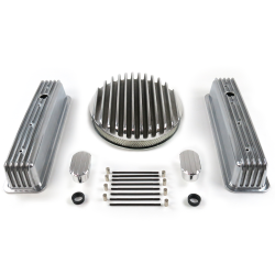 SBC 14” Deep Round/Tall Center Bolt Engine Dress Up kit~w/ Breathers (No PCV) - Part Number: VPA7AC7E