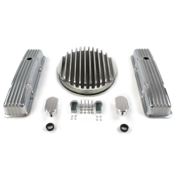 SBC 14” Deep Round/Short Finned Engine Dress Up kit~w/ Breathers (No PCV) - Part Number: VPA7AC81