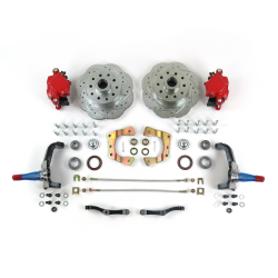 Mustang II 11in HP Big Brake Conversion Stock Spindles 5x4.75 Red Calipers - Part Number: HEX7ABFB