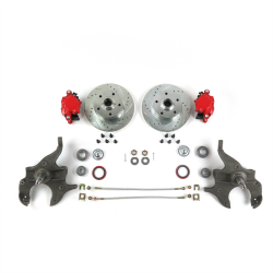 1964 - 1972 GM A-Body 2" Drop Disc Brake Conversion with Red Calipers - Part Number: HEX7ABFE