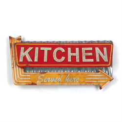 Kitchen Layered Metal Wall Sign - Part Number: VPAMSIGN06