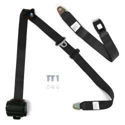 3pt Retractable Black 166" Safety Seat Belt Standard Push Button Bench - Each - Part Number: STBSB3RSBKT
