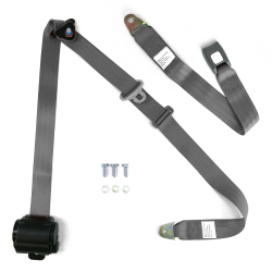 3pt Retractable Grey 166" Safety Seat Belt Standard Push Button Bench - Each - Part Number: STBSB3RSGRT