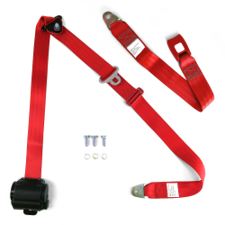 3pt Retractable Red 166" Safety Seat Belt Standard Push Button Bench - Each - Part Number: STBSB3RSRDT