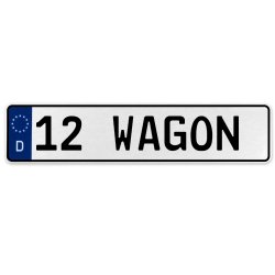12 WAGON  - White Aluminum Street Sign Mancave Euro Plate Name Door Sign Wall - Part Number: VPAX36E6