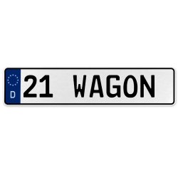21 WAGON  - White Aluminum Street Sign Mancave Euro Plate Name Door Sign Wall - Part Number: VPAX36EF