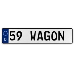 59 WAGON  - White Aluminum Street Sign Mancave Euro Plate Name Door Sign Wall - Part Number: VPAX3715