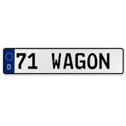 71 WAGON  - White Aluminum Street Sign Mancave Euro Plate Name Door Sign Wall - Part Number: VPAX3721