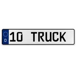 10 TRUCK  - White Aluminum Street Sign Mancave Euro Plate Name Door Sign Wall - Part Number: VPAX3747