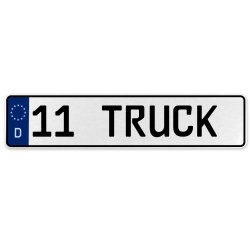 11 TRUCK  - White Aluminum Street Sign Mancave Euro Plate Name Door Sign Wall - Part Number: VPAX3748