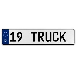 19 TRUCK  - White Aluminum Street Sign Mancave Euro Plate Name Door Sign Wall - Part Number: VPAX3750