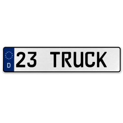 23 TRUCK  - White Aluminum Street Sign Mancave Euro Plate Name Door Sign Wall - Part Number: VPAX3754