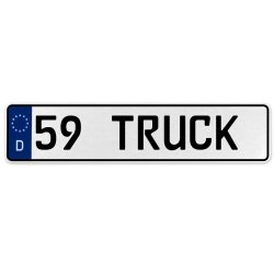 59 TRUCK  - White Aluminum Street Sign Mancave Euro Plate Name Door Sign Wall - Part Number: VPAX3778