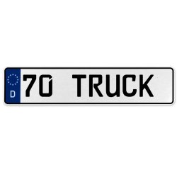 70 TRUCK  - White Aluminum Street Sign Mancave Euro Plate Name Door Sign Wall - Part Number: VPAX3783