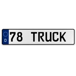 78 TRUCK  - White Aluminum Street Sign Mancave Euro Plate Name Door Sign Wall - Part Number: VPAX378B