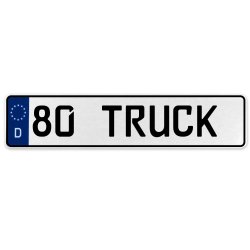 80 TRUCK  - White Aluminum Street Sign Mancave Euro Plate Name Door Sign Wall - Part Number: VPAX378D
