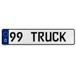 99 TRUCK  - White Aluminum Street Sign Mancave Euro Plate Name Door Sign Wall - Part Number: VPAX37A0