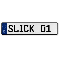SLICK 01  - White Aluminum Street Sign Mancave Euro Plate Name Door Sign Wall - Part Number: VPAX3804