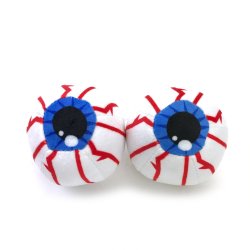 3” Plush Stuffed Blood Shot Eye Ball Toys - Pair  - Part Number: VPAFB006