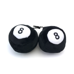 3” Plush Stuffed Billiard 8-Ball Toys - Pair  - Part Number: VPAFB007