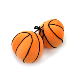 3” Plush Stuffed Basketballs Toys - Pair  - Part Number: VPAFB009