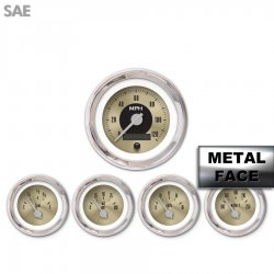 5 Ga. Set - SAE Amer Classic Gold II, Silver Modern Needles, Chrome Trim Rings - Part Number: GAR150ZEXQABCB