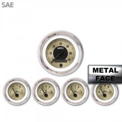 5 Ga. Set - SAE Amer Classic Gold III, Black Modern Needles, Chrome Trim Rings - Part Number: GAR177ZEXQABCC