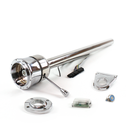 Roadster Column Stainless FLR MNT 3.5" Drop 9 Hole Push Button BL  - Part Number: HEXXX1359PBL0