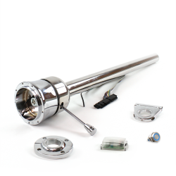 Roadster Column Stainless FLR MNT 2.5" Drop 9 Hole Push Button BL  - Part Number: HEXXX1259PBL0