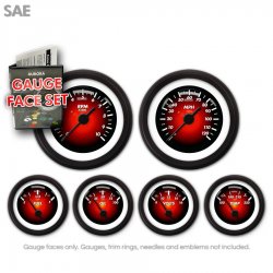 Gauge Face Set - SAE Pulsar Red - Part Number: GARFE100