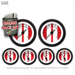 Gauge Face Set - SAE Cobra Red - Part Number: GARFE122