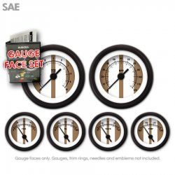 Gauge Face Set - SAE Cobra Brown - Part Number: GARFE125