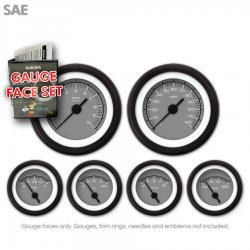 Gauge Face Set - SAE Competition Grey - Part Number: GARFE029