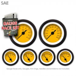 Gauge Face Set - SAE Competition Yellow - Part Number: GARFE031