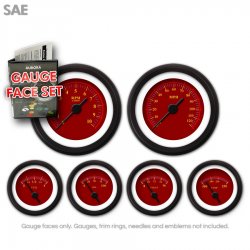 Gauge Face Set - SAE Omega Red - Part Number: GARFE042