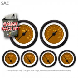 Gauge Face Set - SAE Omega Brown - Part Number: GARFE043
