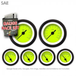 Gauge Face Set - SAE VX Green - Part Number: GARFE047