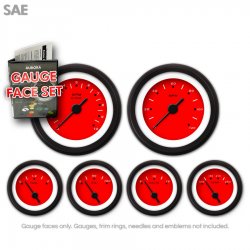 Gauge Face Set - SAE Pegged Red - Part Number: GARFE056