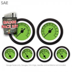 Gauge Face Set - SAE Rider Green - Part Number: GARFE058