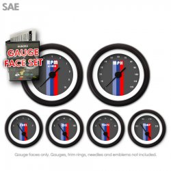 Gauge Face Set - SAE Vintage Autobahn Dark Gray - Part Number: GARFE063