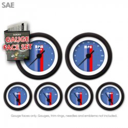Gauge Face Set - SAE Vintage Autobahn Blue - Part Number: GARFE066