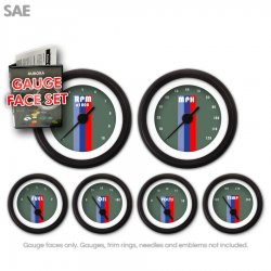 Gauge Face Set - SAE Vintage Autobahn Ash - Part Number: GARFE068