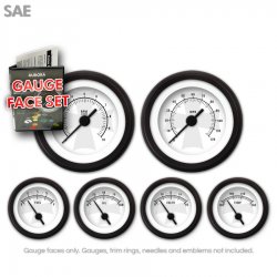 Gauge Face Set - SAE Iron Cross White - Part Number: GARFE080