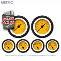 Gauge Face Set - Metric Competition Yellow - Part Number: GARFM031