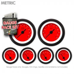 Gauge Face Set - Metric Pegged Red - Part Number: GARFM056